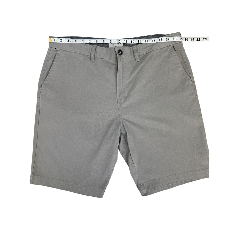 Billabong Mens Gray Chino Shorts Size 38 Flat Front Casual Skate Summer Shorts - Picture 6 of 10